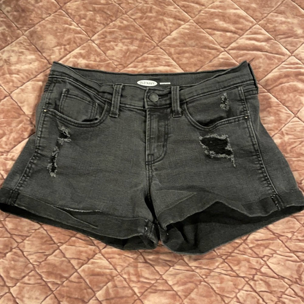 3/$15 Old Navy junior faded black shorts sz 0